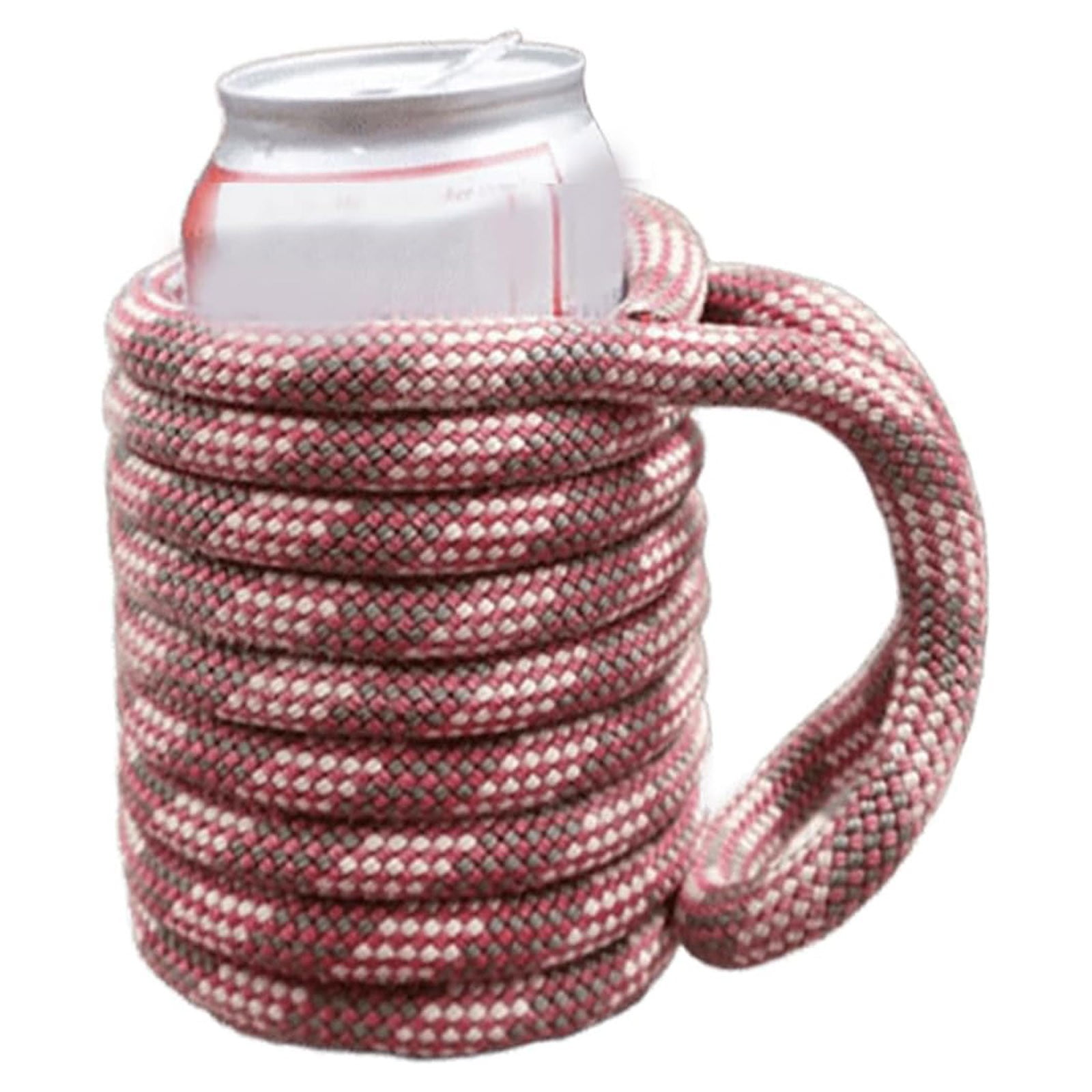 Pink Fun Cup Sleeve - Recycled Rock Climbing Rope Can Cozy - Handmade ...