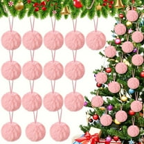 Pink Furry Christmas Balls - Soft Fuzzy Ornaments, P Texture, Vibrant Pink Color, Ideal Tree Hanging, Adds Cute Vibe to Holiday Decor, pink, 16pcs
