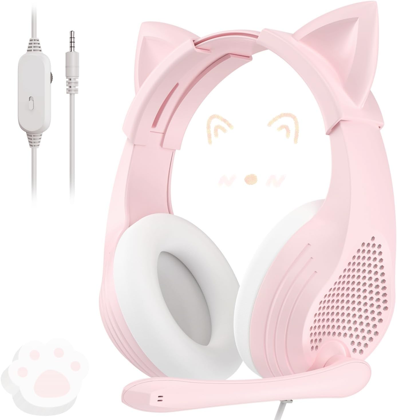 Pink Surrounds Pink Gaming Headset with Microphone for PC Computer iOS Mac PS4 PS5 ...