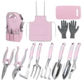 thumbnail image 1 of Pink Garden Tool Set 12 Pieces, ZUEXT Aluminum Gardening Hand Tools with Non-Slip Handle, Kneeling Pad, Apron, Gloves and Organizer Bag, Landscaping Tools - Gift for Women & Garden Enthusiasts, 1 of 9