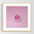 thumbnail image 1 of Pink  Gelatin Dessert - Digital Art Dessert Minimalist Pop Art Kitchen Decor Modern Art Whimsical Fruit Oak Framed Wall Art Print 20 x 20 inches, 1 of 8