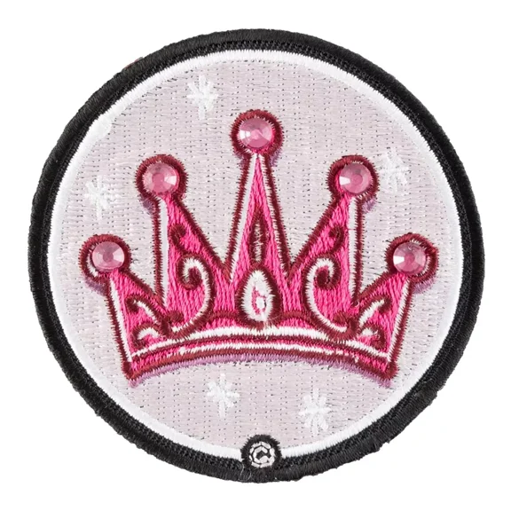 Pink Gemmed Princess Crown Patch, Ladies Patches