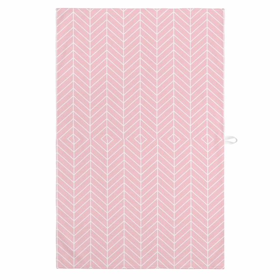 Pink Geometric 1 Pack Kitchen Towel, Water Absorbent Dish Towel, Modern Minimalism Solid Color Striped Decorative Hand Towels - Quick Drying Cloth for Cooking Baking, 18x28 Inch