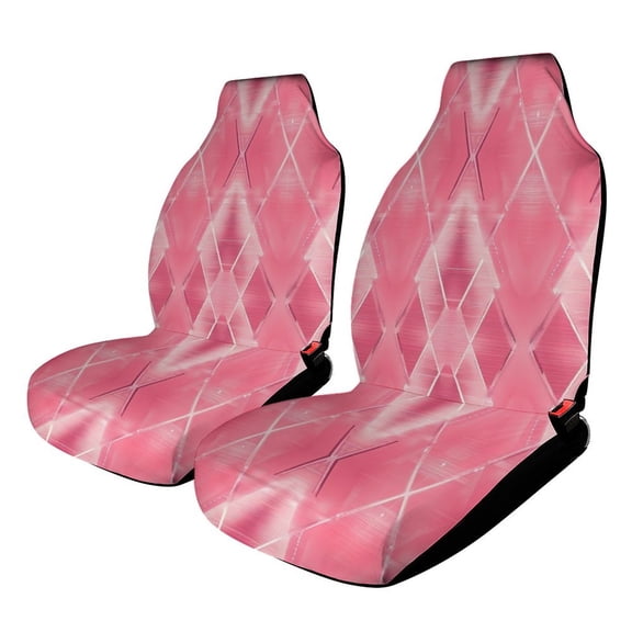 Pink Geometric Abstract Pattern Design Car Seat Covers Front Seats Universal Fit for Cars SUV Truck Auto Interior Accessories