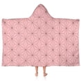 thumbnail image 1 of Pink Geometric Lattice Pattern Hooded Bath Towel，50"x30" for Ages 3 To 12 Kids, Quick Dry Lightweight Soft Microfiber Hood Beach Towel Cover Up for Kids, 1 of 7