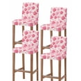 thumbnail image 1 of Pink Geometric Moroccan Bar Stool Covers Set of 4, Abstract Art Pink Ombre Modern Stretch Washable Bar Chair Covers with Backs, Removable Pub Counter Height Chair Cover for Kitchen Dining Room Cafe, 1 of 7