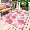 thumbnail image 1 of Pink Geometric Moroccan Outdoor Rug 5x7 Ft, Non Slip Washable Area Rug, Abstract Art Pink Ombre Modern Patio Rugs Carpet Runner, Large Floor Mat for Indoor/Outdoor Deck Porch Camping, 1 of 8