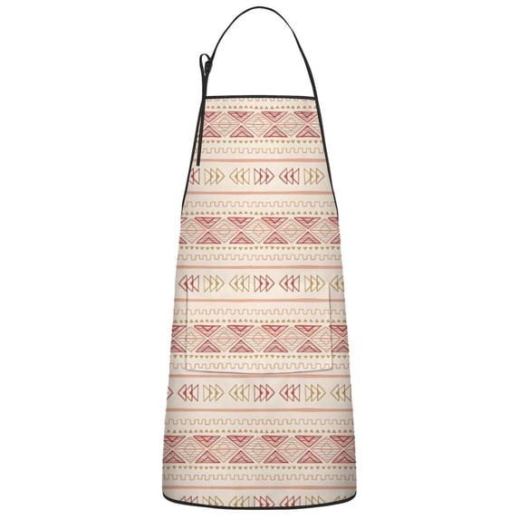 Pink Geometric Striped Pattern Apron-Garden Aprons for Women with Pockets-Cotton Linen Waterproof Kitchen Cooking Gardening Aprons Adjustable for Kitchen,Cooking,BBQ and Salon 33x27 Inch
