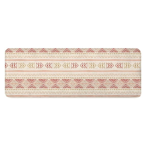 Pink Geometric Striped Pattern Kitchen Rug Mat,Kitchen Runner Rugs Non Skid Washable,Decorative Kitchen Floor Mats for Kitchen,Sink,Laundry,17"x47.2"