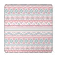 thumbnail image 1 of Pink Geometric Striped Pattern Square Fitted Tablecloth with Elastic Edge,Square Table Cover,Washable Elastic Table Cover for Home Kitchen Party Decor 34"x34", 1 of 6