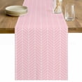 thumbnail image 1 of Pink Geometric Table Runner - 120 Inch Long Modern Minimalism Solid Color Striped Cotton and Linen Blended Dress Scarves Farmhouse Table Runner for Kitchen Dining, Coffee Table, 13" x 120", 1 of 8