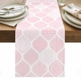 thumbnail image 1 of Pink Geometric Table Runner - 60 Inch Long, Kitchen Dining Table Runner Dresser Scarves, Morocco Modern Simple Abstract Aesthetic Farmhouse Decor for Coffee Tables Wedding Party Banquet, 1 of 8