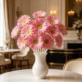 thumbnail image 1 of Pink Gerbera Flower, Real Touch Artificial Faux Daisy with Bendable Stalks, Soft Floral Arrangement, Sweet Decor for Home Wedding Party Vase Table Ornament, 15.16*3.35in, 1 of 6