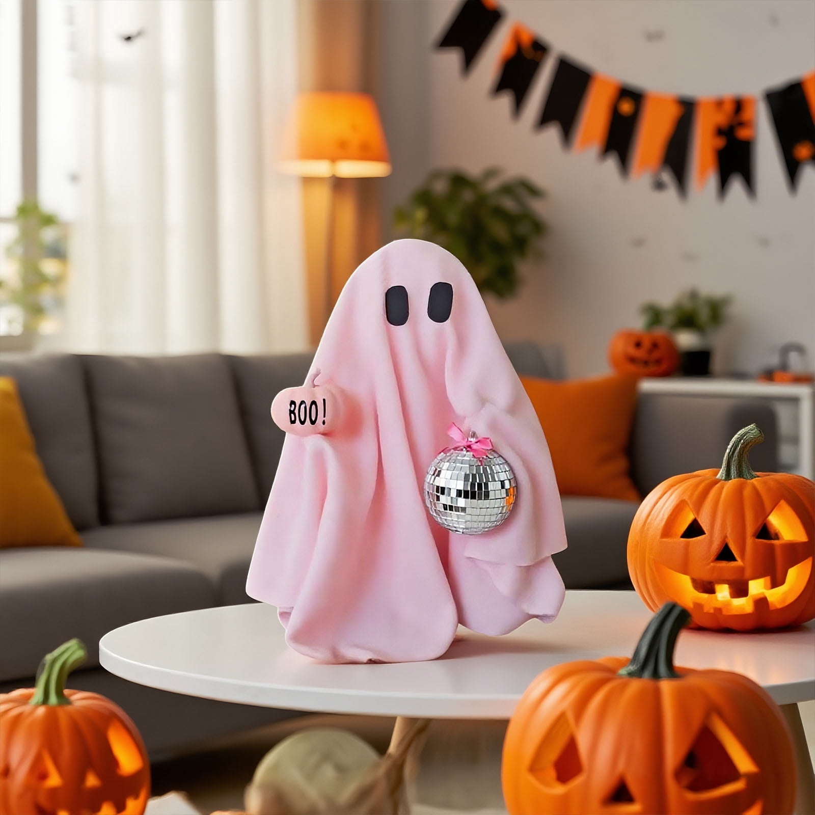 Pink Ghost Halloween Decorations – DIY Pink Ghost Decor with Pink Bow ...