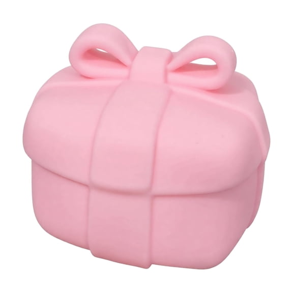 Pink Gift Box Squishy Toy, Large Rounded Present Stress Ball with Bow Ribbon, Slow Rising Squeeze Fidget Toy, Stress Relief Sensory Toy for Kids Adults, Birthday Party Decor Gift
