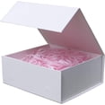 thumbnail image 1 of Pink Gift Box with Satin Ribbon Collapsible 11x7.8x3.5 Inches Gift Box with Magnetic Closure Matte Textured Finish Box for Wedding Gifts., 1 of 7