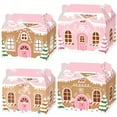 thumbnail image 1 of Pink Gingerbread House Decorative Boxes - Foldable DIY Sweet Candy House Design for Holiday Party Decor & Gift Packaging, 1 of 9