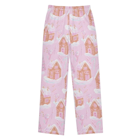 Pink Gingerbread Houses Pajama Pants Soft Lightweight Lounge Pants Bottoms Sleep Pants Warm Comfy
