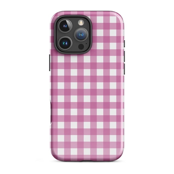 Pink Gingham Preppy Pattern Case for iPhone 11 12 13 14 15 16 17 Pro Max Plus