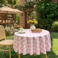 thumbnail image 1 of Pink Gingham Round Tablecloth-Checkered Table Cloth Waterproof Kitchen & Table Linens-Polyester Buffalo Plaid Wrinkle Free Table Cover(Baby Pink ), 1 of 7