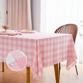 thumbnail image 1 of Pink Gingham Tablecloth for Rectangle Tables- Checkered Table Cloth Waterproof Kitchen & Table Linens-Polyester Buffalo Plaid Wrinkle Free Table Cover(Baby Pink 60x84in), 1 of 6