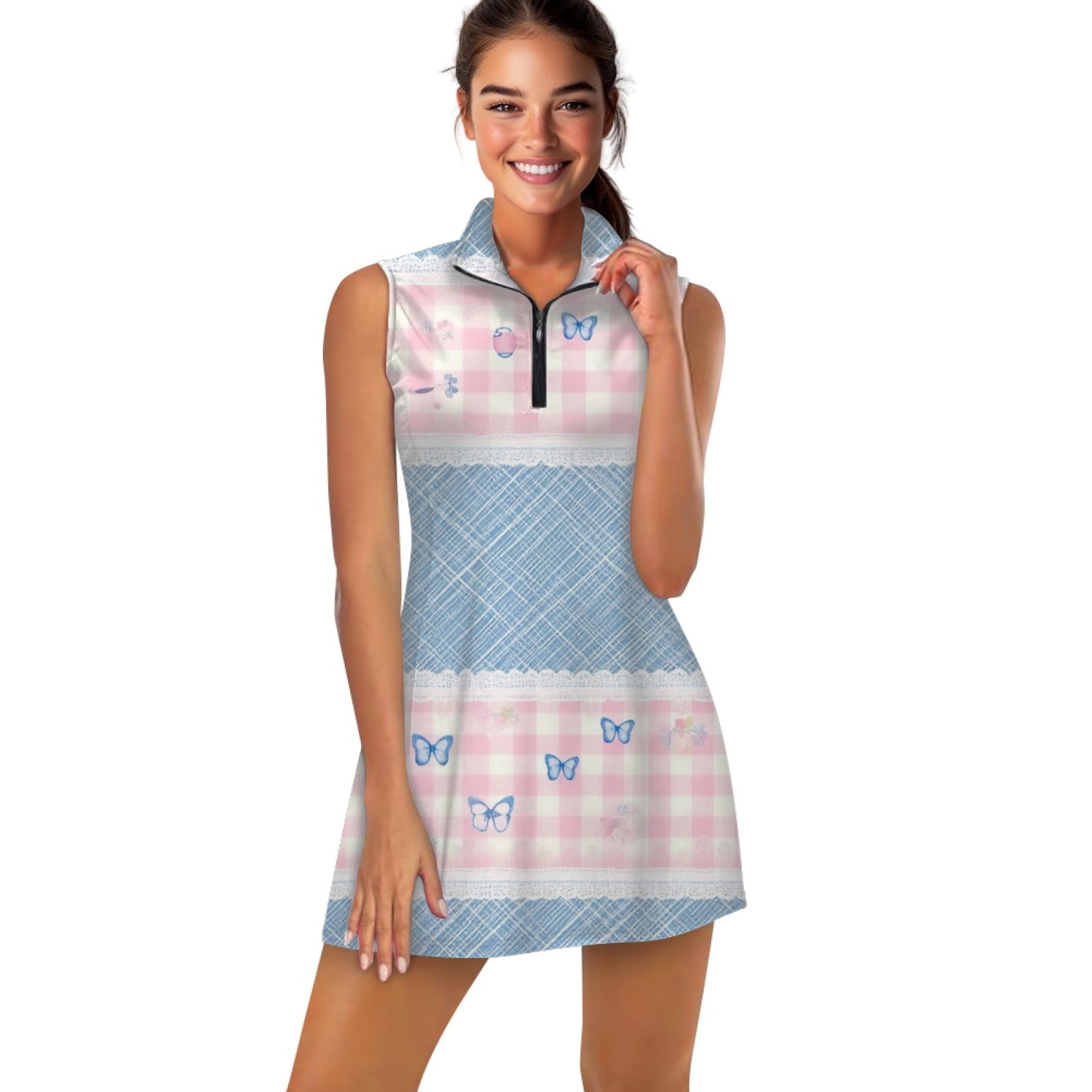 strapless open back dress Pretty In Gingham Drawstring Shorts | Trendy Women's Shorts main image 0