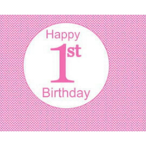 Pink Girls 1st Birthday Edible Frosting Photo Cake Decoration Cake Topper - Waves
