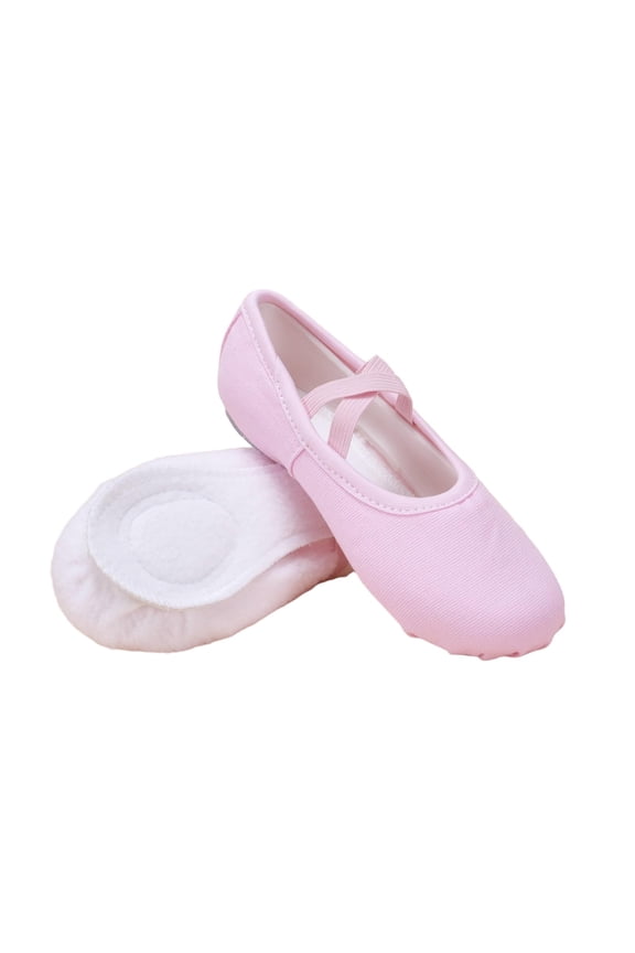 Pink Girls Soft Sole Dance Shoes With Elastic Laces, Suitable For Practice And Performance