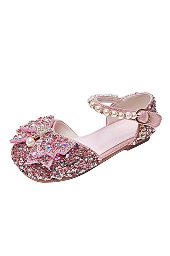 Pink Girls Stage Boots With Pull On Loops, Easy Wear Design For Quick Changes, Crystal Accents