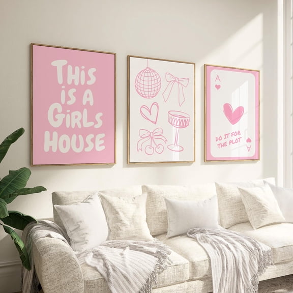 Pink Girly Dorm Room Wall Art Prints Funny Quotes Cute Dorm Decor Print Posters College Girl Sorority Set 3