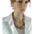 thumbnail image 1 of Pink Glass Faux Stone Beaded Necklace And Earrings 2 Piece Set Ladies Adult Female Womens, 1 of 5
