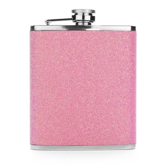 Pink Glitter 7oz Stainless Steel Hip Flask