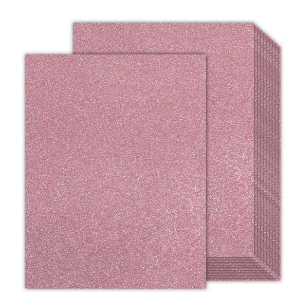 Pink Glitter Cardstock 8.5x11 Double-Sided 24 Sheets, Goefun Pink No-Shed Glitter Paper 300GSM/110lb Pink Card Stock for Gift Wrapping, Birthday, Anniversary, Holiday, Greeting Cards