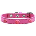 thumbnail image 1 of Pink Glitter Lips Widget Dog Collar, Bright - Size 14, 1 of 1