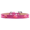 thumbnail image 1 of Pink Glitter Lips Widget Dog Collar, Pink Ice Cream - Size 20, 1 of 1