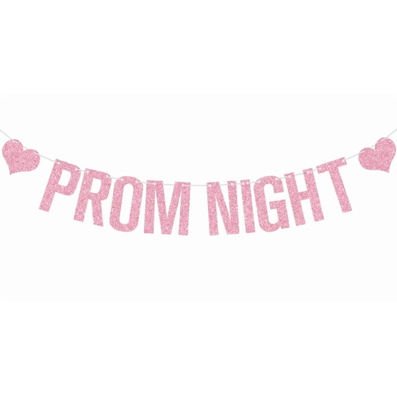 Pink Glitter Prom Night Banner, Prom 2025/Class of 2025/Congarts Grad, 2025 Graduation Party Decorations Supplies