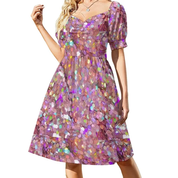 Pink Glitter Sleeveless Dress Dress woman women dress