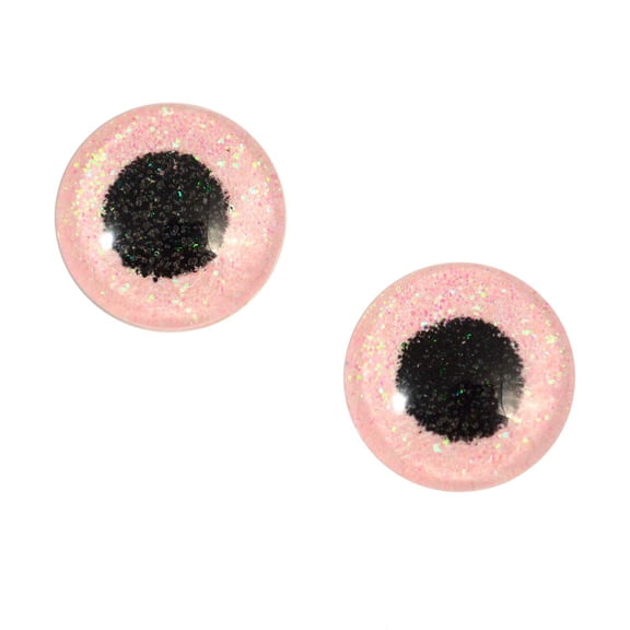 Pink Glitter Sparkling Glass Eyes