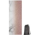 thumbnail image 1 of Pink Glitter White Marble Pattern Hot Yoga Mat Towel Non Slip for Hot Yoga - Quick-Drying Yoga Mat Cover with 4 Corner Pockets with Travel Bag - Hot Yoga Towel Non Slip 74"x26", 1 of 6