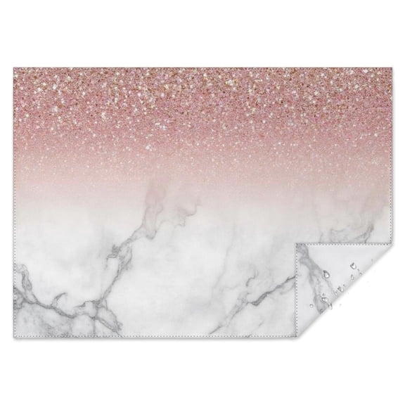 Pink Glitter White Marble Pattern Rectangle Tablecloth 60"x84",Waterproof Polyester Rectangle Table Cloth, Wipeable Spillproof Polyester Tablecloth for Dining, Camping, Indoor and Outdoor