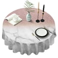 thumbnail image 1 of Pink Glitter White Marble Pattern Round Tablecloth 60"x60",Wrinkle Wipeable Table Cloth for Kitchen Dining Room Picnic Patio Party, 1 of 6