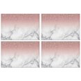 thumbnail image 1 of Pink Glitter White Marble Pattern Summer Placemats Table Placemats Set Of 4-Linen Kitchen Washable Placemats Table Mats 11.8"x17.7" Non-Slip Heat Resistant, 1 of 6
