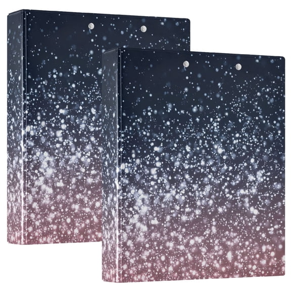 Pink Glitter on Dark Background Round Ring Binder 3 Rings 1.5" Capacity File Storage for A4 Size 1 Pack