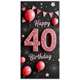 thumbnail image 1 of Pink Glittery 40 Birthday Banner with Balloons Fireworks and Cake Background Backdrop for Birthday Party Photography Props Party Decorations Happy Birthday Celebration Decor, 1 of 8