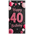 thumbnail image 1 of Pink Glittery 40 Happy Birthday Banner Backdrop Party Supplies Decors for Birthday Party Photography Props Balloon Decorations, 1 of 8