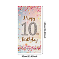 thumbnail image 1 of Pink Glittery Background Happy 10th Birthday Banner Party Supplies Photography Props Birthday Decoration Backdrop Decorations for Indoor Outdoor Celebrations, 1 of 8