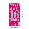 thumbnail image 1 of Pink Glittery Happy 16 Birthday Backdrop Banner Party Decoration Background for Birthday Party Celebrations Photography Props Event Decorations, 1 of 8