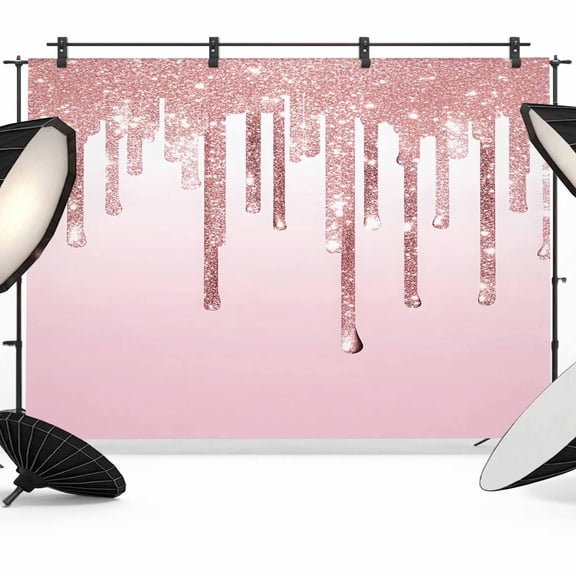 Pink Glowing Fluid Backdrop for Photoshoot, Photography Photo Studio Background Wall Backdrop, Romantic Modern Droplet Back Drop Banner Panel for Portraits Wedding Party Live Streaming Decor 7x5Ft