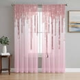 thumbnail image 1 of Pink Glowing Fluid Sheer Curtains 96 Inch Length 2 Panels Set, Romantic Modern Droplet Voile Window Treatment Semi Sheer Long Curtains Drapes for Bedroom/Living Room/Kitchen 52"x96"x2, 1 of 7