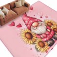 thumbnail image 1 of Pink Gnome Sunflower Washable Area Rug 6 x 9 ft Valentine, Soft Non Slip Rugs Stain Repellent Indoor Felt Carpet for Living Dining Room Bedroom Home Office, 1 of 9
